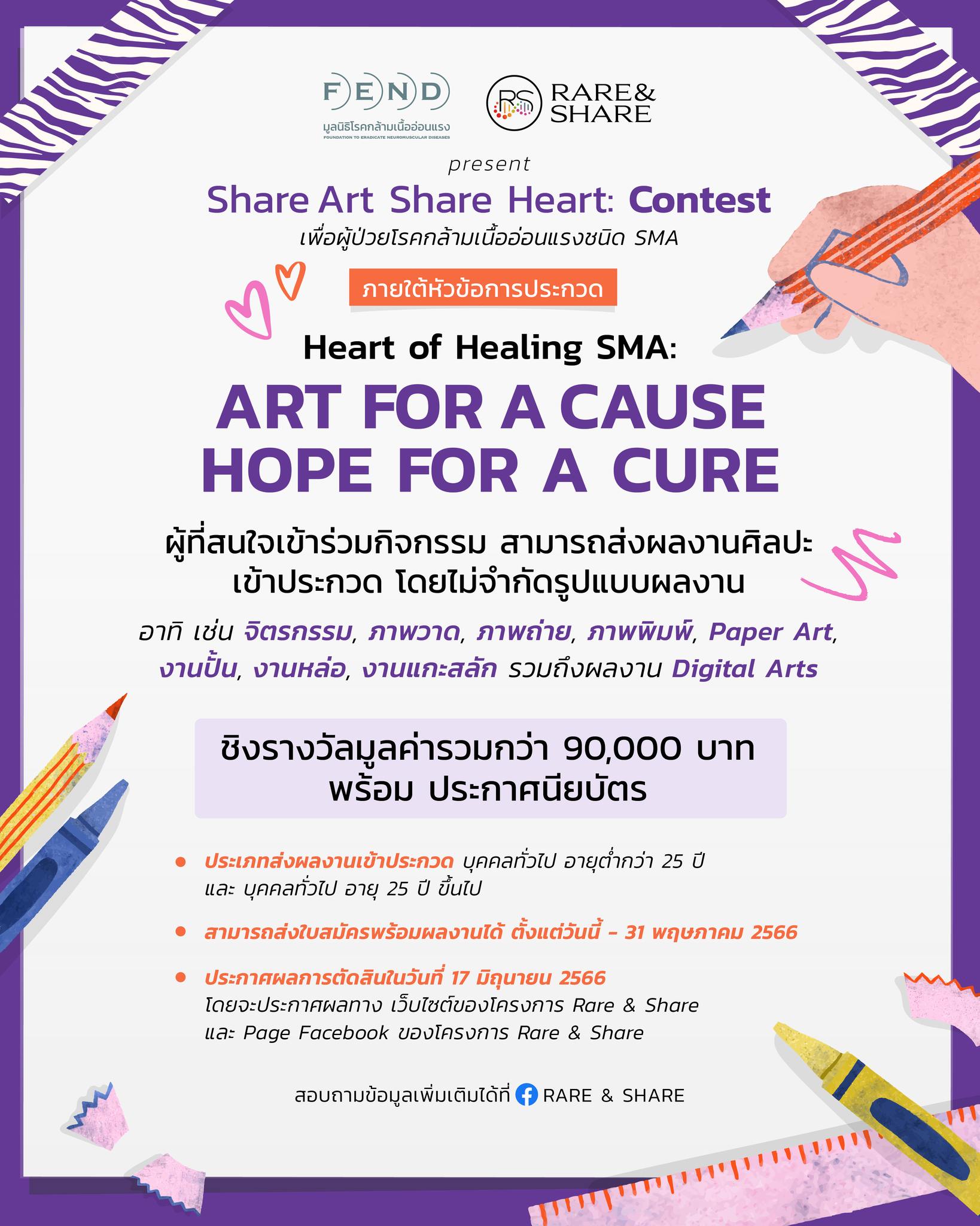 Share Art Share Heart :Contest ภายใต้หัวข้อ “Heart of Healing SMA: Art for a Cause, Hope for a  Cure”